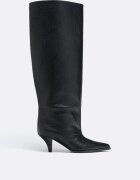 Stradivarius Cizme Cu Toc Kitten Și Carâmb Lat Xl Negru 35