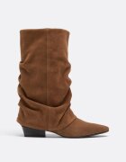 Stradivarius Cizme Fără Toc Pantaloni Cu Picior Din Piele Bej 40