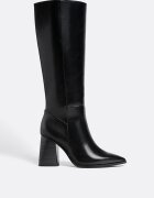 Stradivarius Cizme Înalte Cu Toc Negre Negru 40