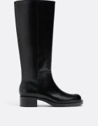 Stradivarius Cizme Joase Stil Biker Negru 35