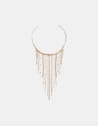 Stradivarius Colier Choker Cascadă Auriu Os