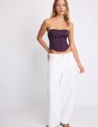 Stradivarius Corset Cu Șiret Purpuriu S