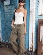 Stradivarius Corset Din Dantelă Cu Balene Ecru Xl