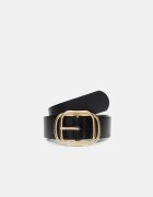 Stradivarius Curea Cu Cataramă Suprapusă Negru 80