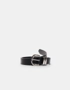 Stradivarius Curea De Bază Cu Cataramă Cu Efect Martelé Negru 70