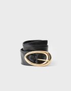 Stradivarius Curea Tip Corset Cu Cataramă Ovală Negru S