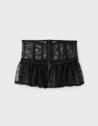 Stradivarius Curea Tip Corset Cu Dantelă Negru S