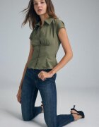 Stradivarius D07 Blugi Skinny Visoki Struk Albastru Foarte Închis/Decolorat 40