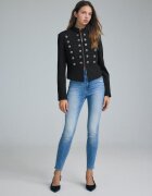 Stradivarius D09 Blugi Skinny Fit Cu Talie Foarte Înaltă Albastru Mediu 42