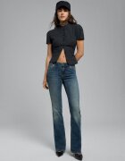 Stradivarius D67 Blugi Slim Bootcut Albastru Overdye 44