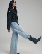 Stradivarius D91 Blugi Largi Cu Talie Joasă Albastru Deschis 32