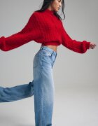 Stradivarius D91 Blugi Largi Cu Talie Joasă Albastru Deschis 42