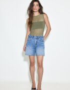 Stradivarius D93 Pantaloni Scurți Longline Albastru Overdye 34