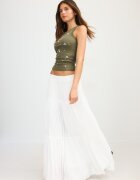 Stradivarius Fustă Midi Boho Alb Xl