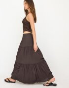 Stradivarius Fustă Midi Boho Maro M
