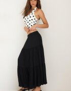 Stradivarius Fustă Midi Boho Negru L