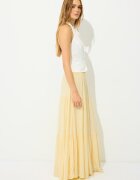 Stradivarius Fustă Midi Stil Țărănesc Galben Pastel Xl