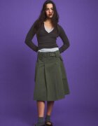Stradivarius Fustă Midi Utility Cu Buzunare Kaki M