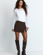 Stradivarius Fustă-Pantalon Cu Deschidere Laterală Maro L