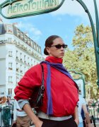 Stradivarius Geacă Bufantă Din Material Tehnic Roșu L