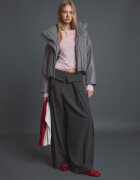 Stradivarius Geacă Matlasată Cu Guler Înalt Și Imitație De Piele Gri Marengo Xl