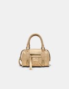 Stradivarius Geantă Bowling Crossbody Cu Fermoar Din Țesătură Galben Os