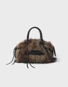 Stradivarius Geantă City Crossbody Cu Imitație De Blană Maro Os