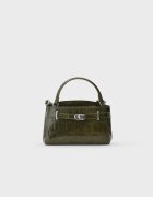 Stradivarius Geantă Crossbody City Cu Aspect De Piele De Crocodil Kaki Os