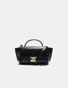 Stradivarius Geantă Crossbody Cu Clapetă Negru Os