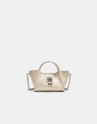 Stradivarius Geantă Crossbody Mini Cu Detaliu Lacăt Ecru Os