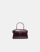 Stradivarius Geantă Crossbody Mini Cu Presaj Piele De Crocodil Grena Os