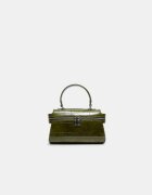 Stradivarius Geantă Crossbody Mini Cu Presaj Piele De Crocodil Kaki Os