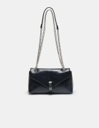 Stradivarius Geantă Crossbody Print Șarpe Negru Os