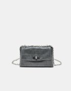 Stradivarius Geantă Crossbody Rigidă Cu Efect De Crocodil Gri Marengo Os