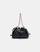 Stradivarius Geantă De Umăr Matlasată Încrețită Negru Os