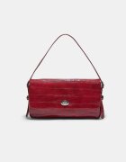 Stradivarius Geantă De Umăr Maxi Cu Presaj Piele De Crocodil Roșu Os