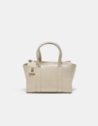 Stradivarius Geantă Mini Tote Cu Închizătoare Ecru Os