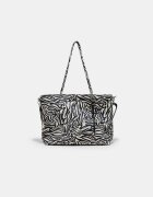 Stradivarius Geantă Shopper Cu Charm Ecru Os