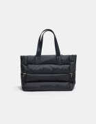 Stradivarius Geantă Shopper De Umăr Matlasată Negru Os