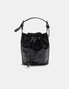 Stradivarius Geantă Tip Bombonieră Cu Aspect De Piele De Crocodil Negru Os