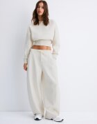 Stradivarius Hanorac Cropped Cu Betelie Vanilie L