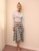 Stradivarius Hanorac Cu Glugă Corset Gri Melanj Xs