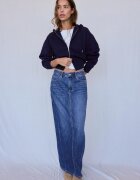 Stradivarius Hanorac Cu Glugă Și Fermoar Marine Xl