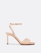 Stradivarius Largi. Sandale Cu Toc Cu Efect Satinat Bej 38