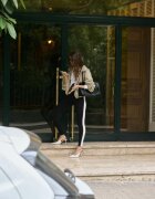 Stradivarius Leggings Cu Bandă Laterală Negru M