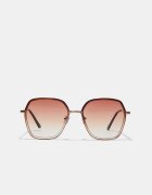 Stradivarius Ochelari Metalici Pătrați Mari Maro Os
