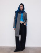 Stradivarius Palton Basic Moale La Atingere Gri Marengo Xl