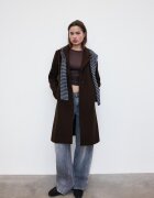 Stradivarius Palton Basic Moale La Atingere Maro S