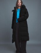 Stradivarius Palton Matlasat Cu Curea Negru S