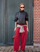 Stradivarius Pantaloni Barrel Cargo Roșu 42